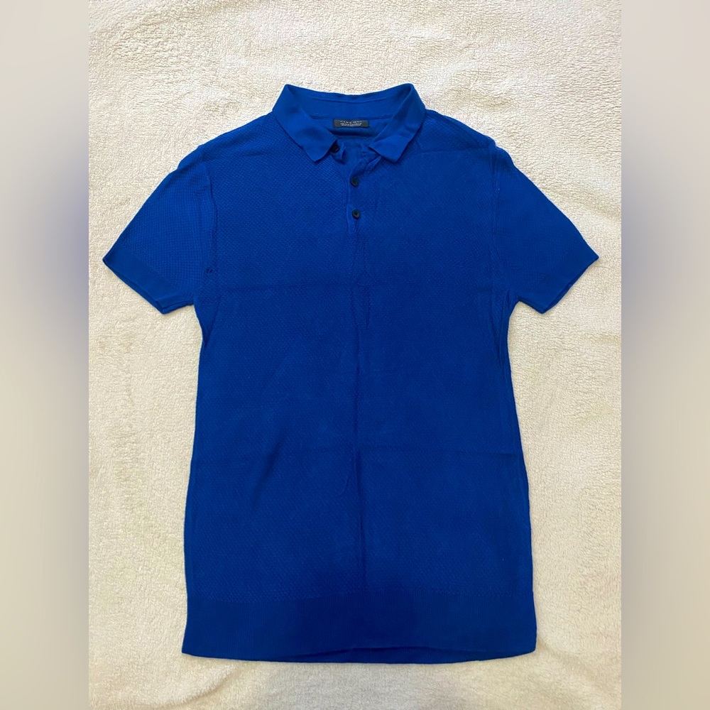 Zara mens short-sleeve polo Size M blue